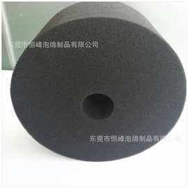 黑色弹力海绵滚轴管 加厚海绵挖孔圆柱 贴标机滚轮海绵圆饼订购