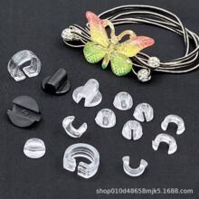 发圈扣发绳U形扣 C形扣皮筋黑色透明diy发绳配件 粘皮筋扣饰品
