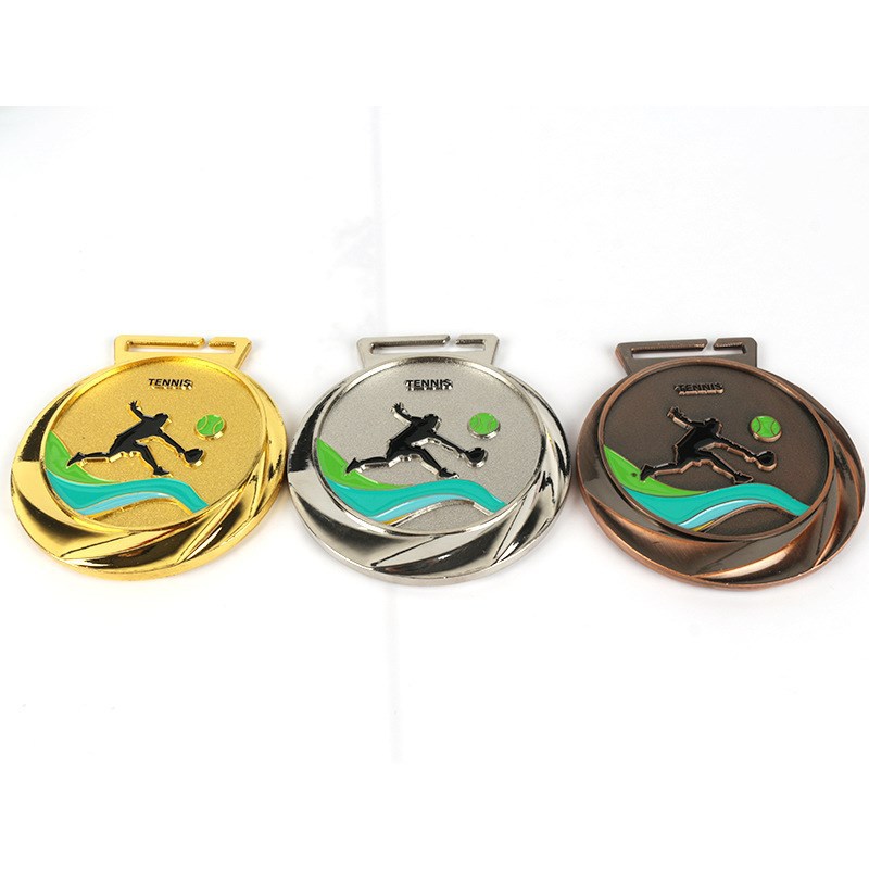 Medalla de metal listado de metal producción tenis oro y plata juegos de cobre competencia medalla Medalla Premio Conmemorativo producción