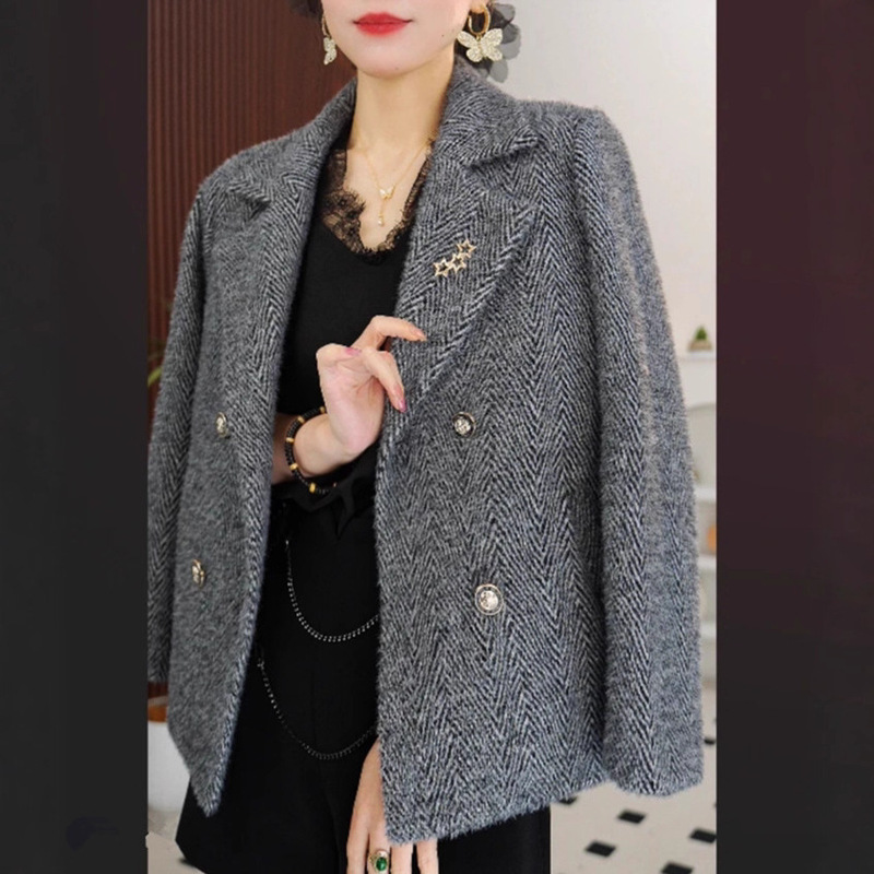 一件代发早秋新款小香风西装外套女2025时尚洋气百搭显瘦开衫上衣|undefined