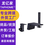 全铜瀑布式出水缸边式浴缸龙头冷热三件套分体式浴缸水龙头酒店