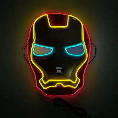 New Led hero glow Halloween Spider-Man America face captain cos flash Avengers hero face