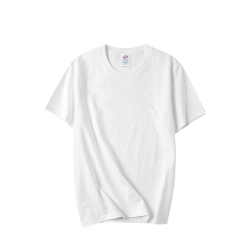 Custom wholesale men's and women's 180g 50% cotton short-sleeved T-shirts, solid color round neck cotton crew neck undershirts with half sleeves