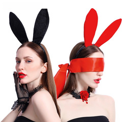 Stylish New Cross-Border Rabbit Girl Velvet Fabric Cat Ear Black Halloween Christmas Hairband Headband Wholesale
