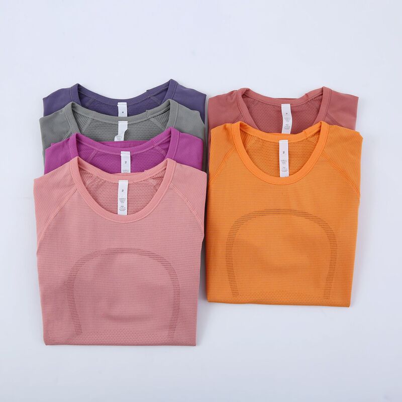 Yoga clothes women's fitness T-shirt top sexy quick-drying dance rhyme gym sports morning exercise running round neck short sleeve TS