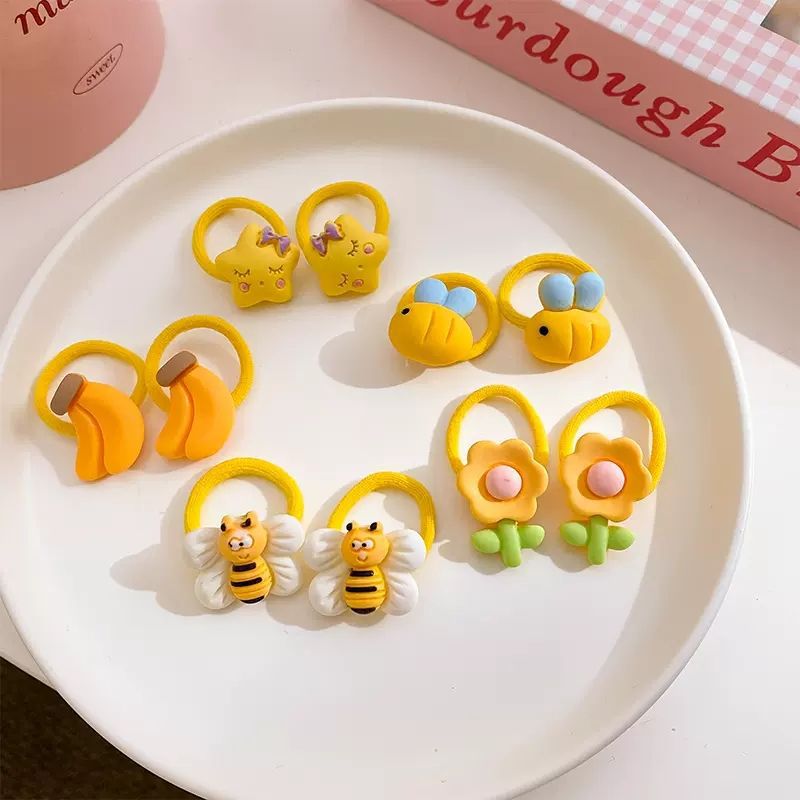 Bandas elásticas para el pelo para niñas, coleteros infantiles con dibujos animados, nuevo estilo 2025, coleteros para bebés que no dañan el cabello, accesorios para el cabello, coleteros con lazo, cuidado del cabello.