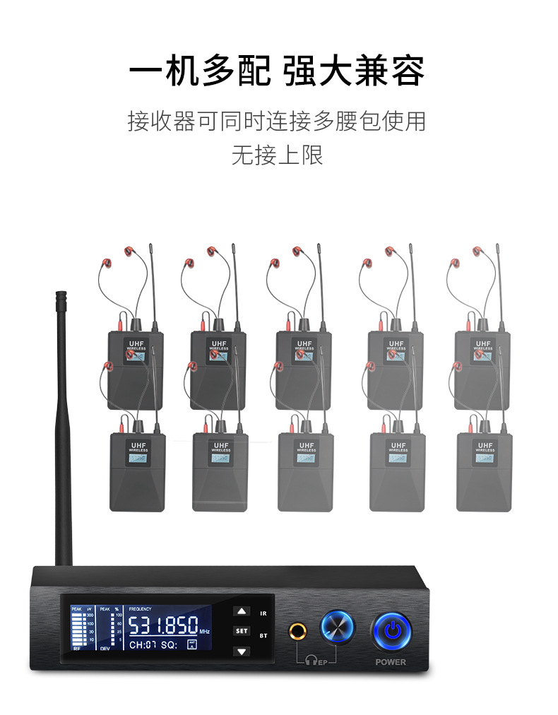 Professionelle kabellose In-Ear-Monitor-Kopfhörer mit Mikrofon für Bühnenauftritte, Outdoor-Performance, Sänger und Live-Streaming