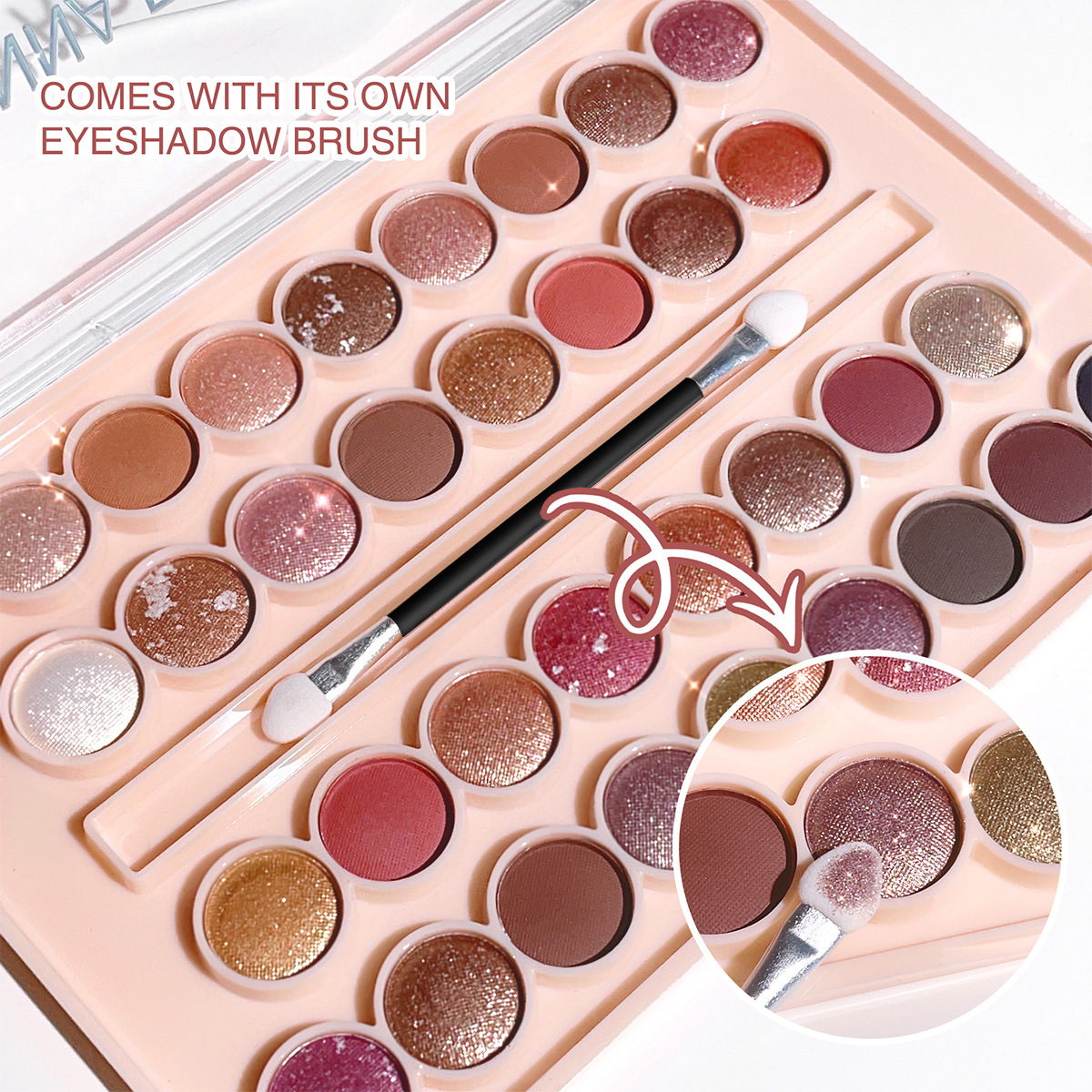 Placa de sombra de ojos de 34 colores mate perla brillante con maquillaje multifuncional en una placa de maquillaje de color transfronterizo europea y americana image 2