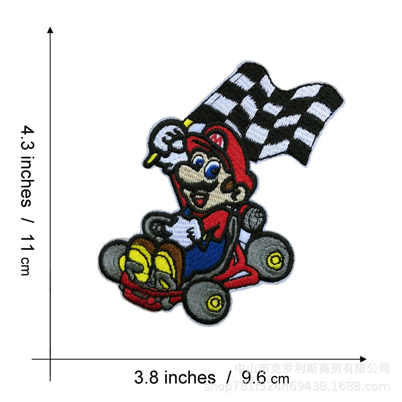 克罗利斯 Cartoon Mario Elf Ball Trip League denim jacket patch patch percut