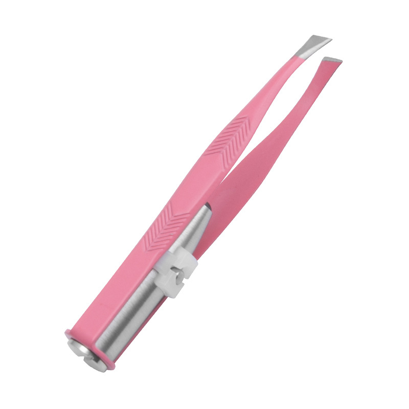 Suministro directo de fábrica con luz LED flecha patrón ceja clip Acero inoxidable ceja que forma la herramienta ceja belleza con luz ceja clip