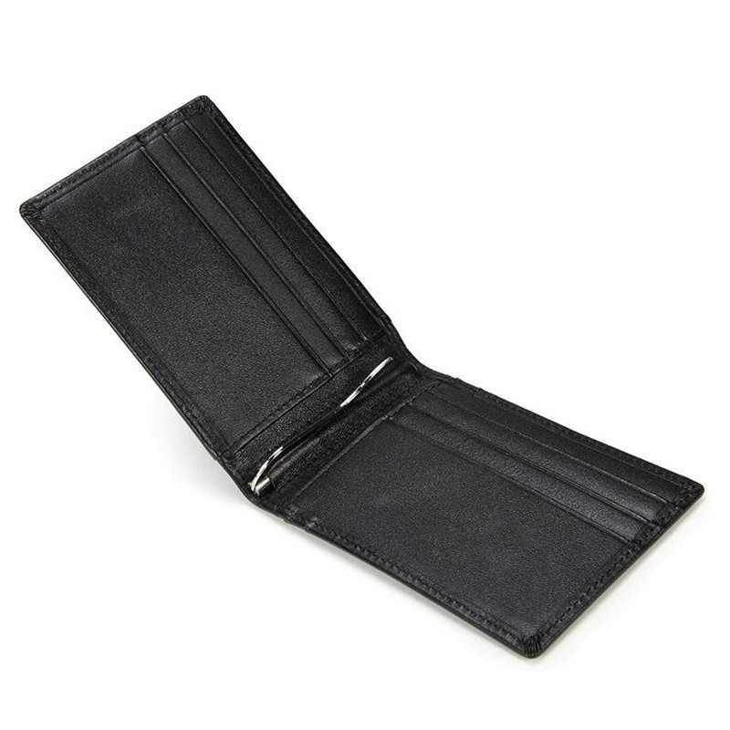 高檔頭層牛皮磁鐵美金夾 歐美多功能防磁鈔票夾 RFID真皮超薄卡包