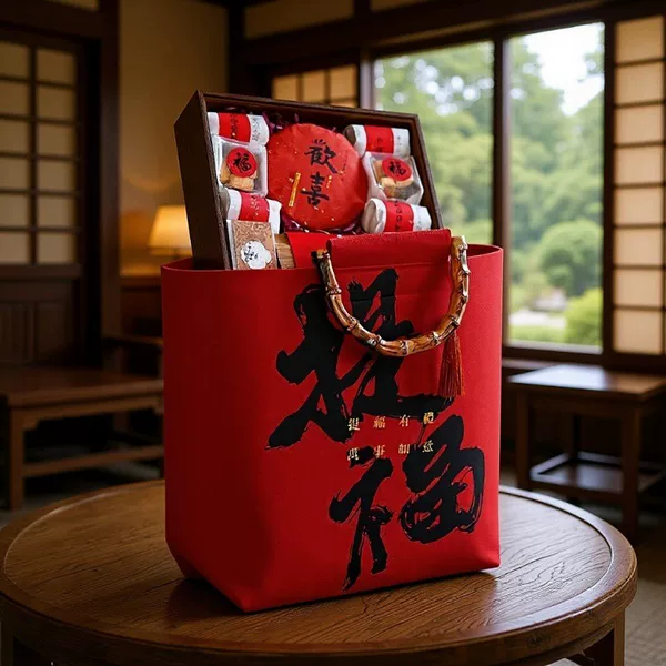 2026 New Felt Tote Bag New Year Lucky Bag New Year Gift Package Gift Packaging Bag Large Capacity Gift Bag