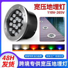 跨境宽压110v-265v led地埋灯户外防水不锈钢嵌入式圆形1W 埋地灯