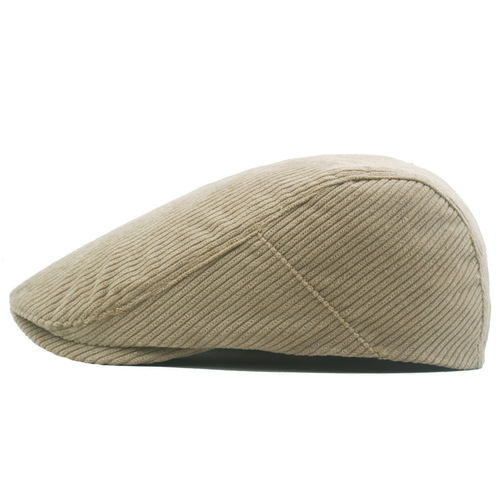 Autumn fedora hat for men, corduroy British retro artist hat, casual stylish forward hat, adjustable newsboy hat