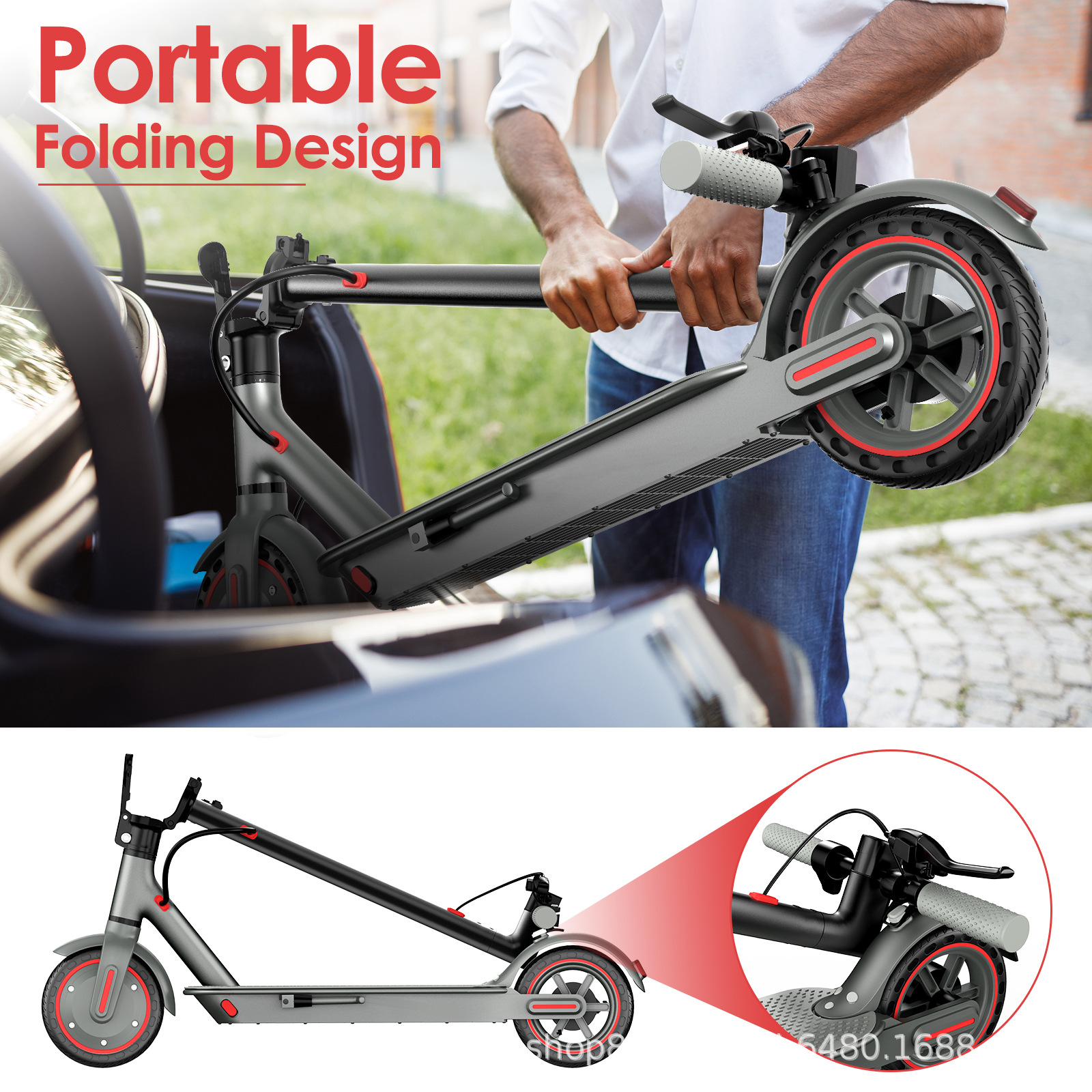 Source Manufacturer Wholesale 8.5inch Foldableable Electric Scooters European and American Overseas Warehouse One-Piece Battery Car