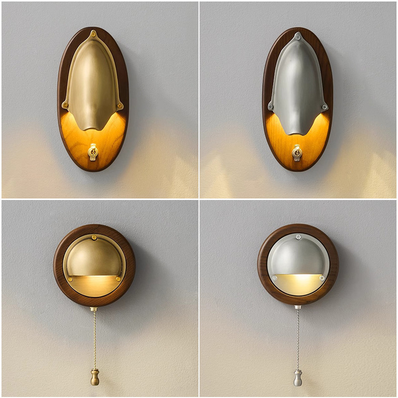 Vintage Wabi-Sabi Style Brass Ambient Wall Lamp Retro Homestay Doorway Entrance Corridor Hallway Staircase Room Bedside Lamp