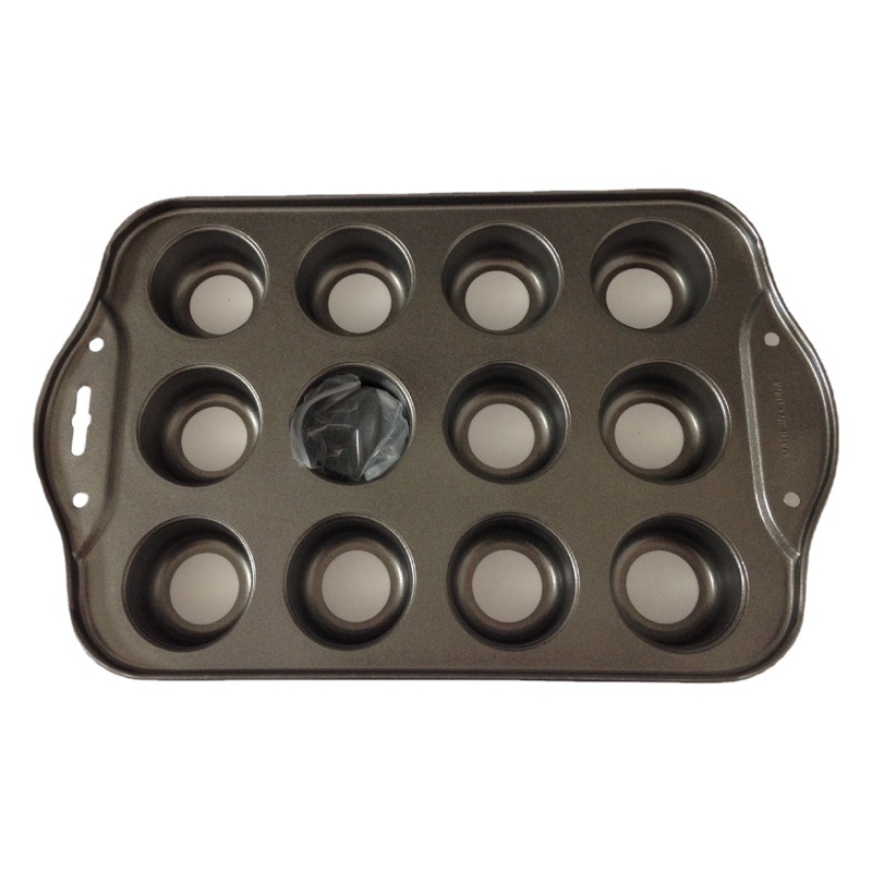 12-agujero redondo Fondo vivo molde de la torta molde para hornear molde de la torta para hornear pan molde de la torta de la Magdalena