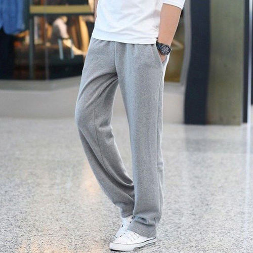 Men's Spring and Autumn Knit Pure Cotton Straight Leg Sweatpants, Loose Summer Running and Casual Pants