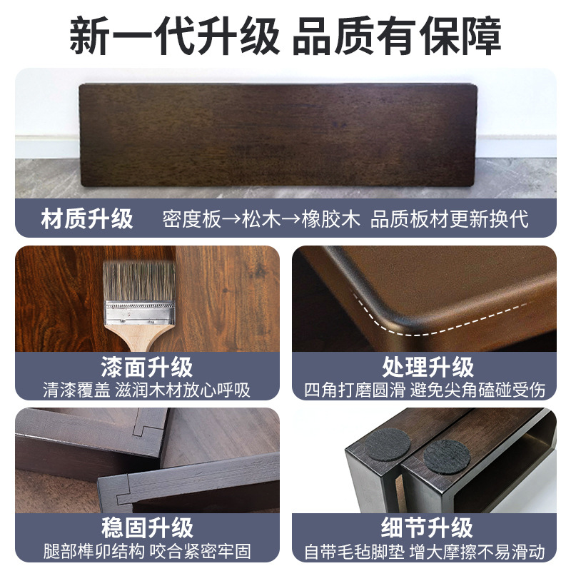 Pantalla de madera maciza color nogal, estante de aumento, estante de escritorio para computadora de escritorio, soporte de altura de almacenamiento para escritorio de oficina