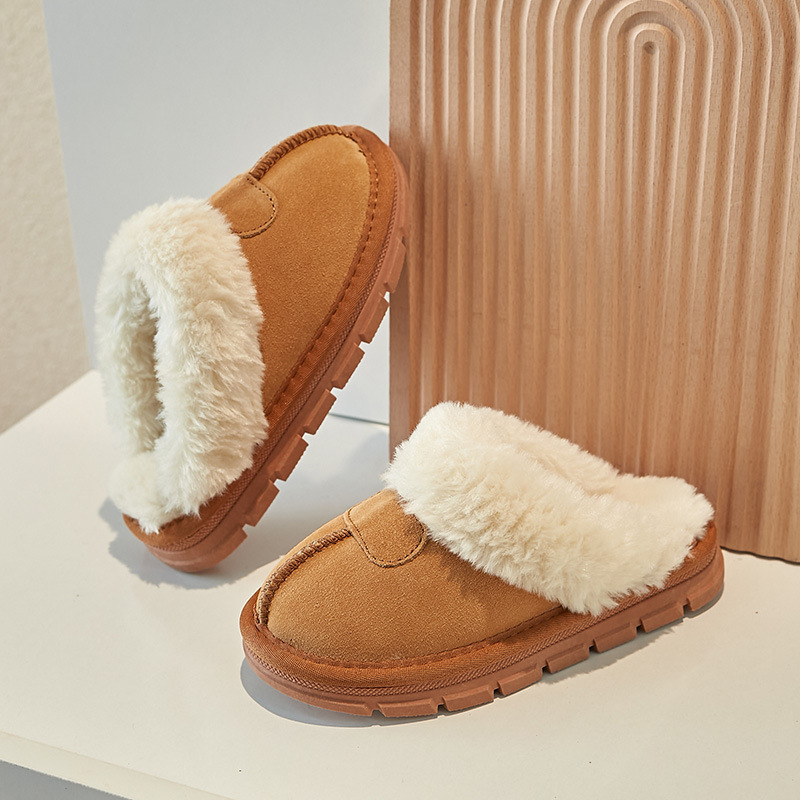 Children's Slippers Cross-Border Foreign Trade Factory Snow Boots Children's Shoes Fleece-Lined Thickened Non-Slip Flat 2025 Cotton Boots Wholesale