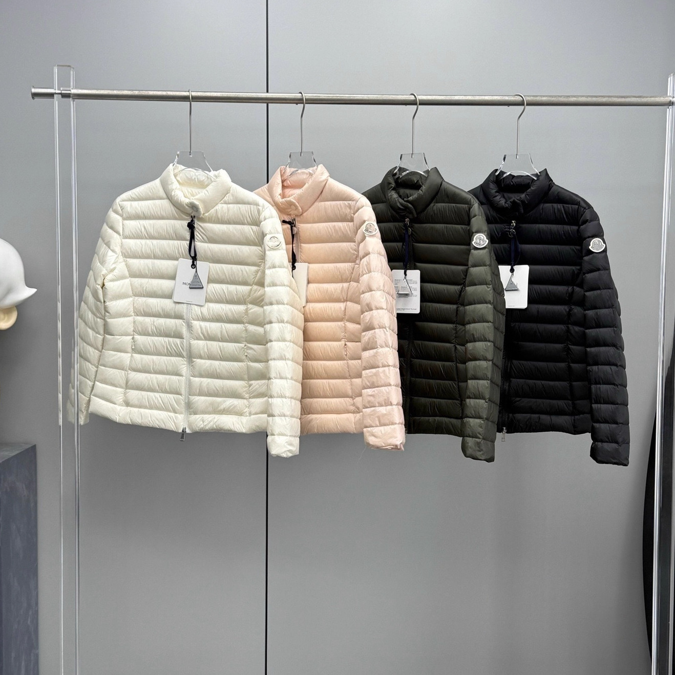 Mengjia Autumn and Winter New 90 Velvet Lgelle Simple Stand Collar Women's Zipper Slim Short down Jacket Light