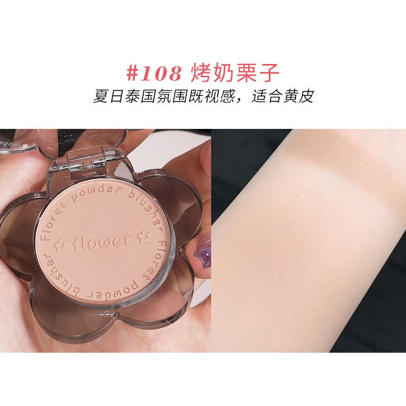 Biya Biya Nen Girl Rubor 2023 Nuevo estilo que ilumina el cutis Maquillaje nude natural Color cálido Mate Monocromo Polvo de rubor monocromático