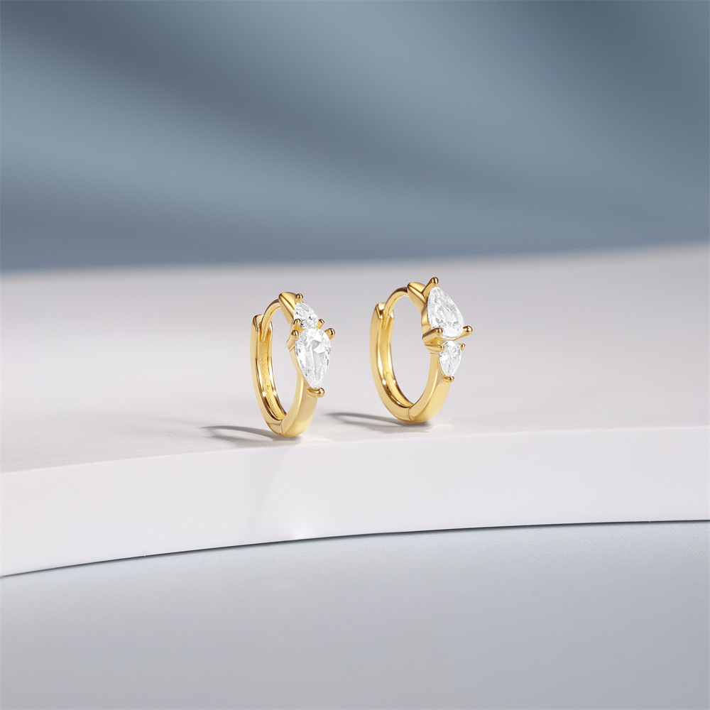4g Weight 925 Sterling Silver Ear Needle Material Rhinestones Inlay Material Earrings Classification 1 Pair Quantity Holiday, Daily Occasion 925 Sterling Silver Material Solid Color Pattern Women's Gender Inlay Design Simple Style Style 1 Pair 925 Sterling Silver Rhinestones Solid Color Earrings 13