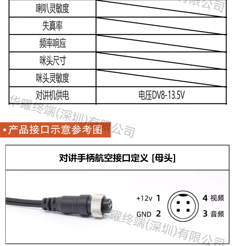 Car Video Recorder Intercom Handle Microphone 4-Pin Aviation Microphone Aviation Plug