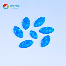 澳宝世家蓝色马眼形平底卜素面人造澳宝opal牙齿装饰贴钻欧泊裸石