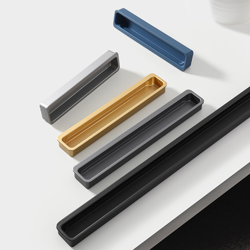 Cabinet door handle concealed handle modern built-in handle sliding door slotted embedded buckle handle invisible cabinet door handle
