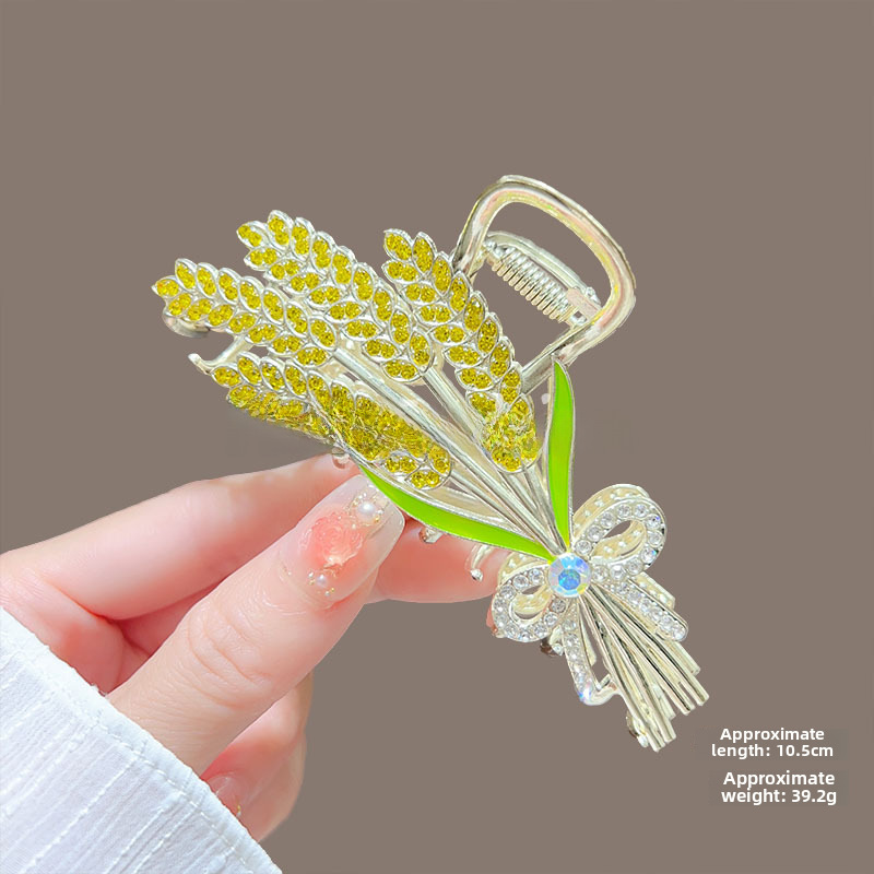 Temperamento Full Diamond Metal Shark Clip Hairpin Back Head Coil Hair Grab Clip Donna Primavera Estate Super Large Clip Copricapo Hair Grab_voghion.com
