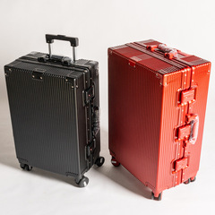 Elihang Aluminum Frame Suitcase with Swivel Wheels, Male 26-inch Large Capacity Travel Suitcase, Female 20-inch Carry-on Luggage