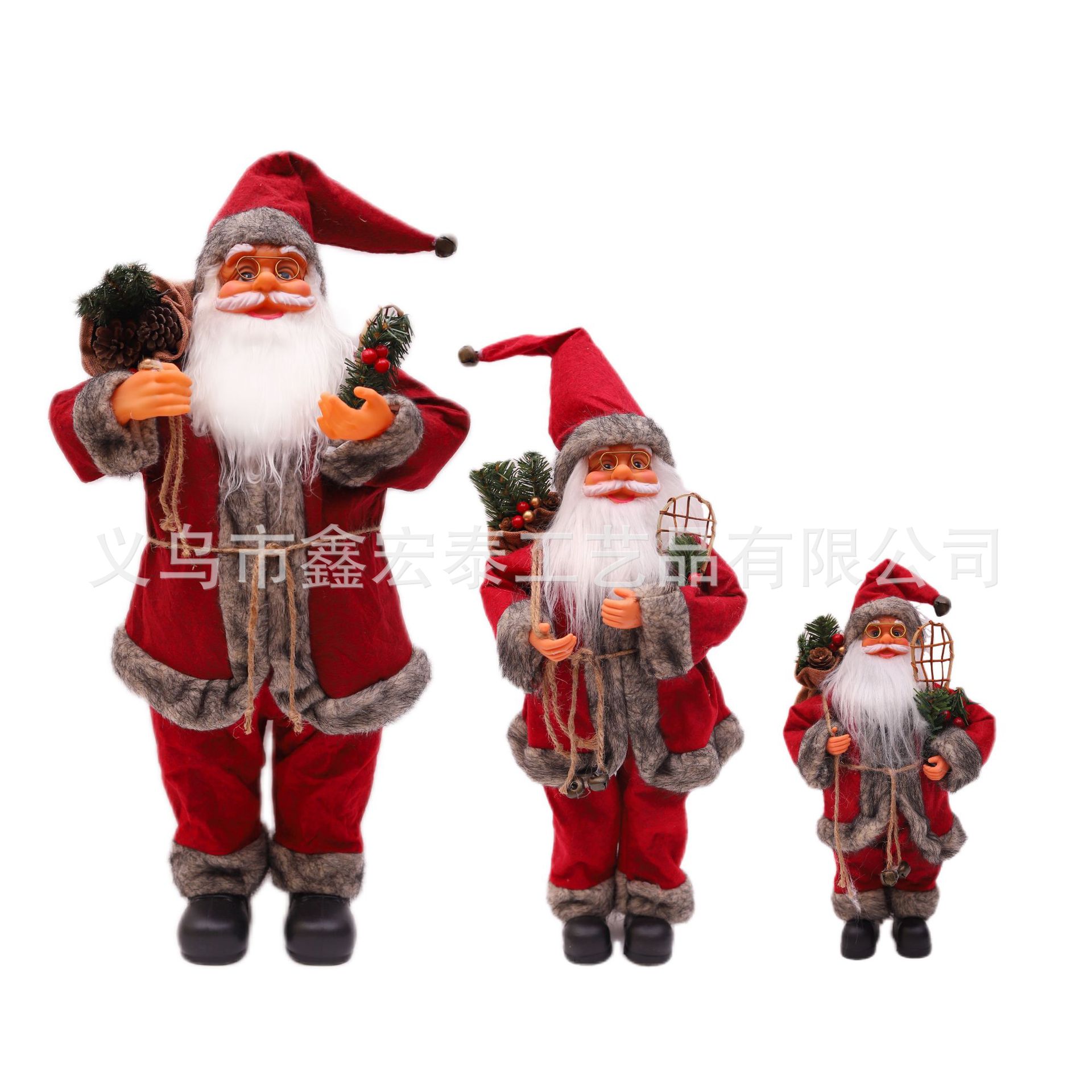 Navidad dibujos animados viejo Navidad ventana decoración pie Santa Claus muñeca creativa nueva ropa roja viejo hombre adornos