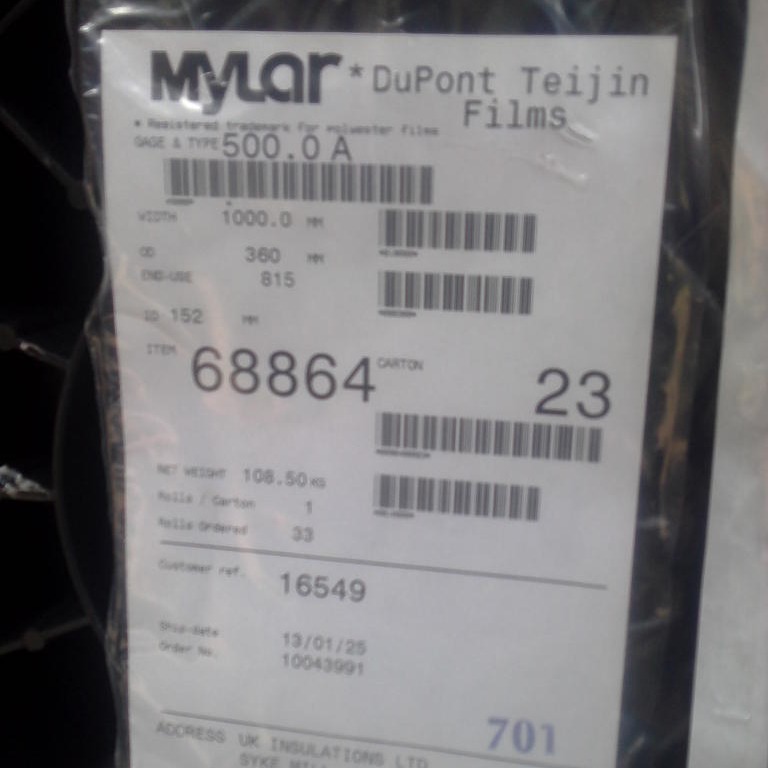 现货供应原装杜邦米黄色Mylar A 薄膜胶片 厚度0.5mm*1200mm