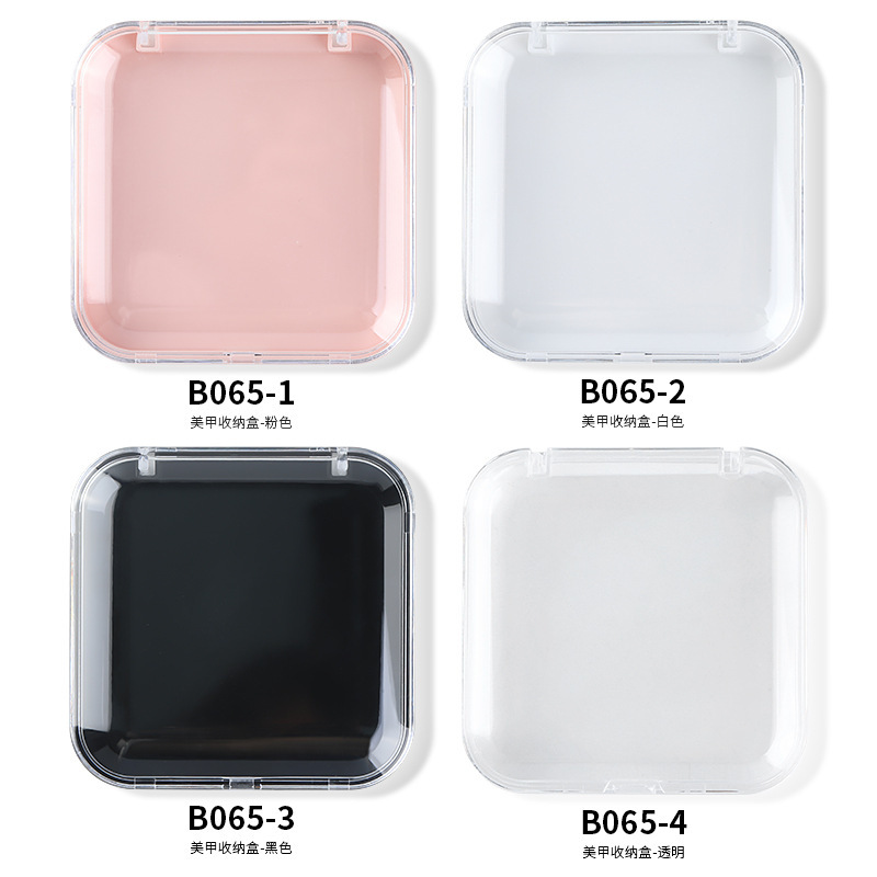 Transparent wearable storage box dust-proof box high permeability nail art false nail finished work storage Display Box Wholesale