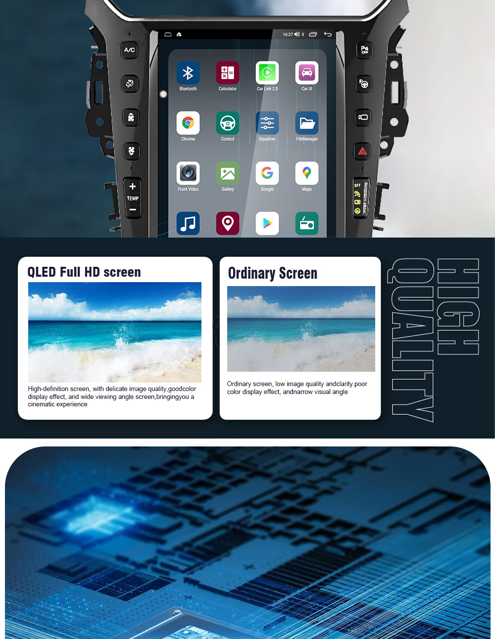 Suitable for 2013-2019 Ford Explorer Car Gps 12.1inch In-Car All-In-One Vertical Screen Navigation System