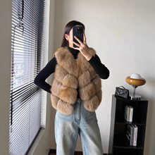 2025秋冬新款月光千金奶狐进口整皮狐狸毛马甲皮草外套女短款