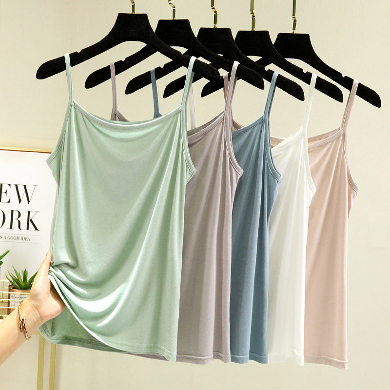 Modal Camisole Women's Summer Thin Inner Sleeveless Base Large Size Loose Slim Top for Chubby Girls