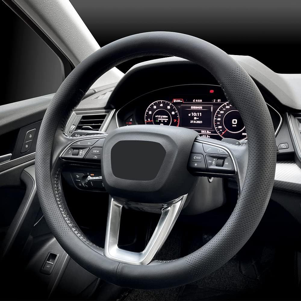 Factory Napapi car steering wheel cover four seasons universal 15 English 38cm non-slip breathable black handle cover