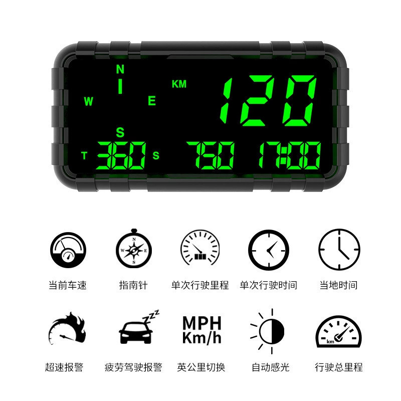 General Tian GPS Head-Up Display одометр скорости Автомобильный Универсальный Автомобильный сигнализатор превышения скорости компас HUD