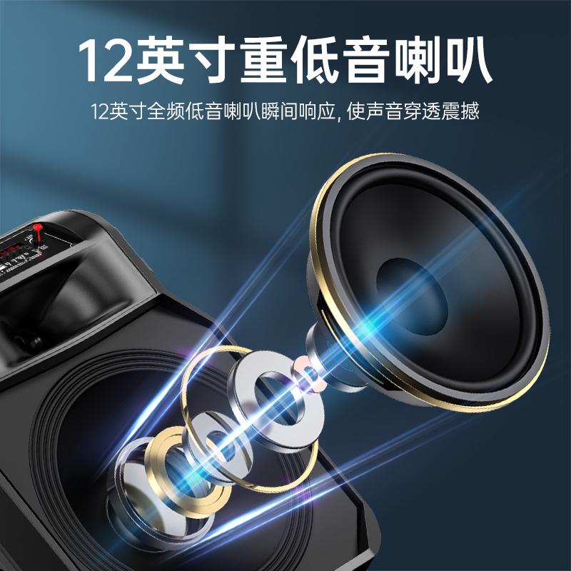 厳選-ソアエアオーディオF21スクエアダンス用モバイルローラー付きポータブルBluetoothスピーカー、高出力、家庭用カラオケ|undefined