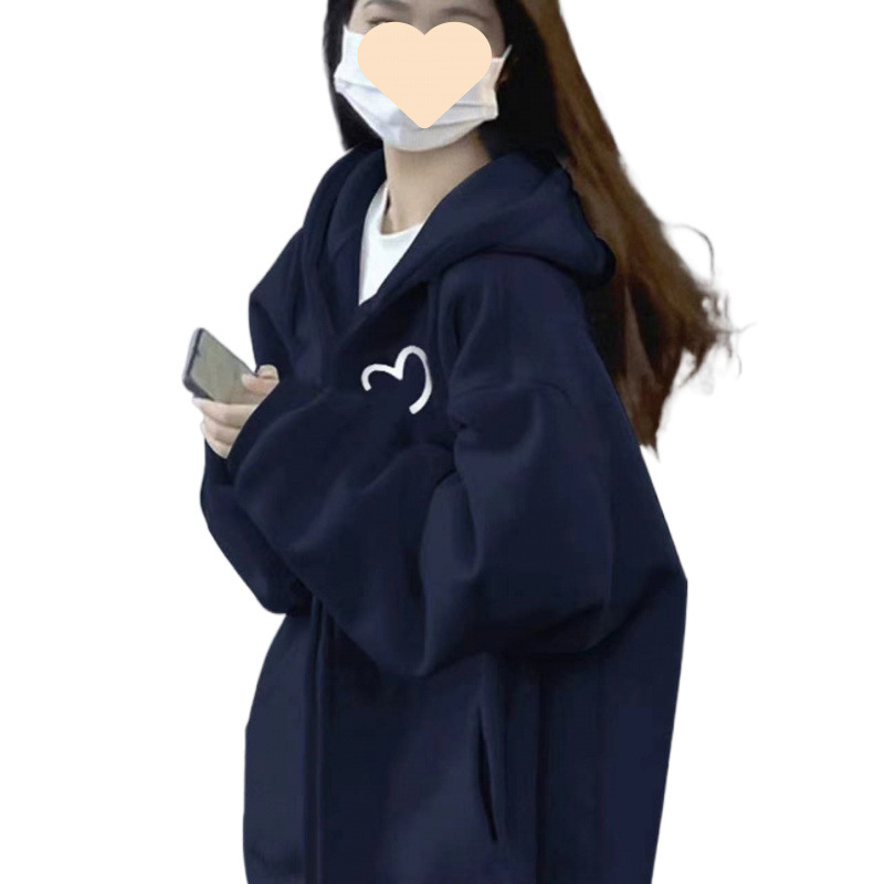 무거운 실버 폭스 벨벳 코튼 지퍼 재킷 여성 가을 및 겨울 새로운 게으른 스타일 느슨한 캐주얼 올 매치 트렌디 가디건 재킷