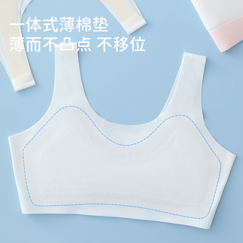 Adolescencia de 7 - 12 años de edad absorción de humedad y sudoración ropa interior de niñas sin marcas transpirables cómodas anti-bumps chaleco pequeño estudiante