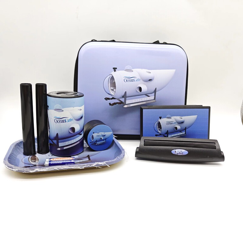 Foreign Trade Popular 6-Piece Set of Cigarette Grinder, Tobacco Can, Cigarette Roller, Digital Scale, Cigarette Tray Set, Cigarette Se