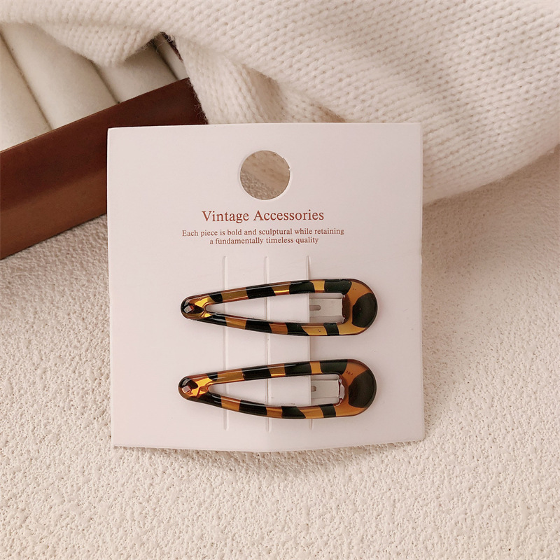 Coreano simple estampado leopardo clips para el cabello de chicas bonitos clips de frangeo lateral adorable clips de BB clips para el cabello de la cabeza