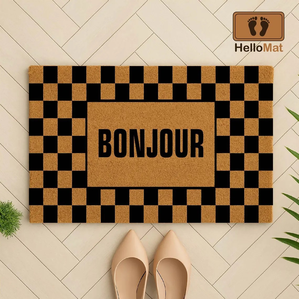 American-style Amazon foreign trade jungle RV dirt-resistant, wear-resistant, thickened, non-slip faux coconut palm entrance doormat