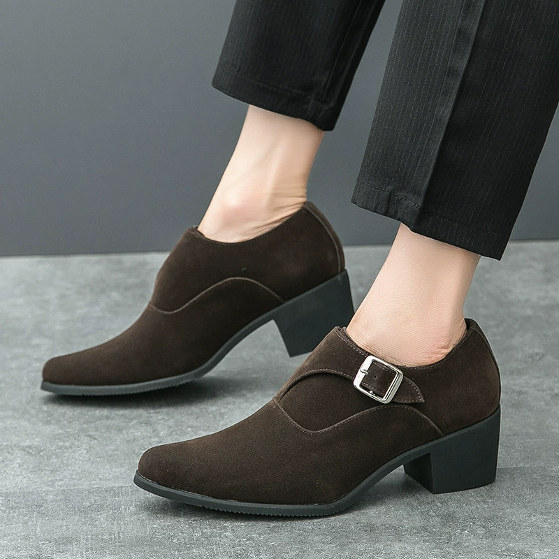 Мужская обувь трансграничный большой размер новая кожаная обувь модная обувь на толстой подошве повседневная кожаная обувь тренд ретро обувь на каблуке для внешней торговли оптом