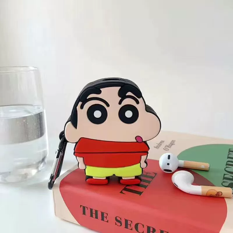 Силиконовый защитный чехол (совместим с Apple) для AirPods 1/2, милые мультяшные дизайны, с крючком/кольцом
