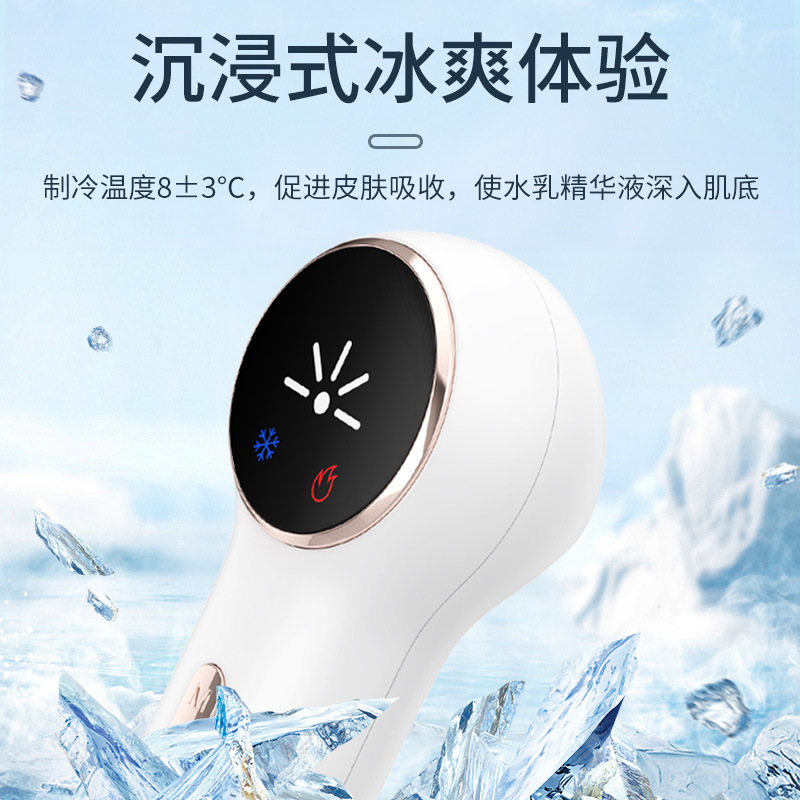 新型氷点下美容器冷熱両用導入器氷敷器充電収縮毛穴洗浄美容小型氷ハンマー|undefined