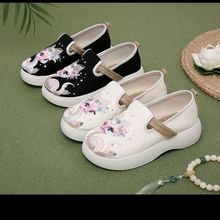 2025年新款田园风亚麻防臭脚居家布鞋一脚蹬绣花鞋女鞋.小蛇3080